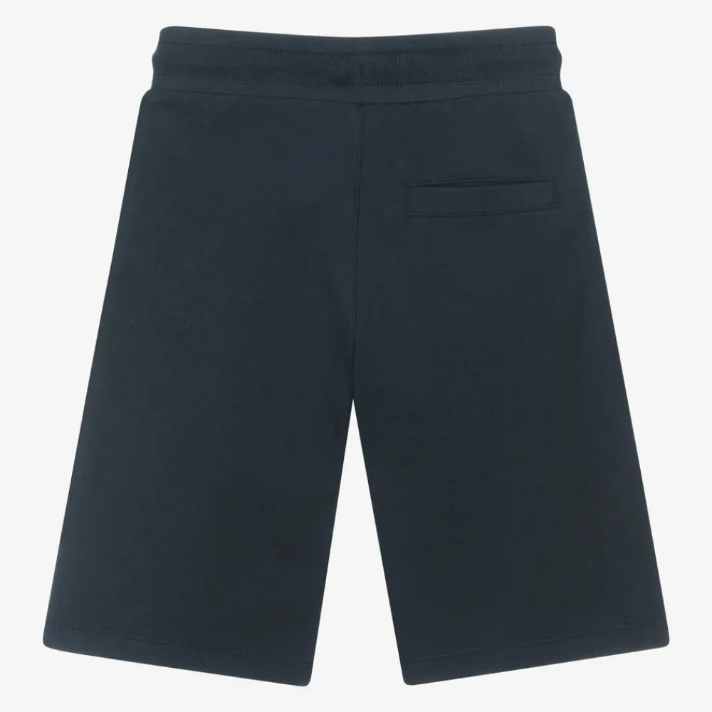 AIGNER Shorts*Boys Navy Blue Cotton Logo Tape Shorts