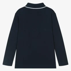 BOSS Tops*Boys Navy Blue Cotton Polo Shirt