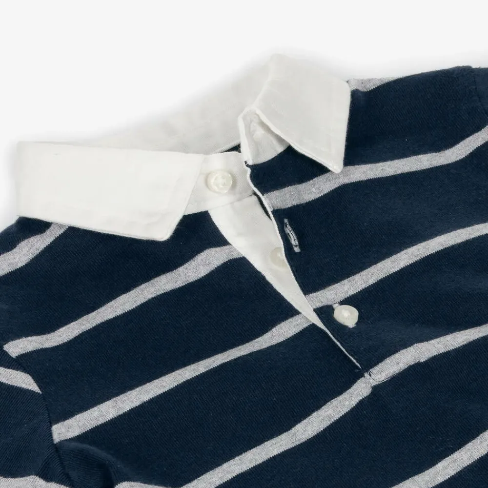 Mayoral Tops*Boys Navy Blue Cotton Rugby Shirt