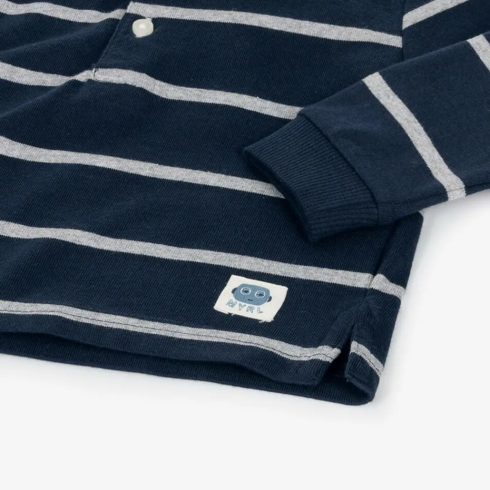 Mayoral Tops*Boys Navy Blue Cotton Rugby Shirt