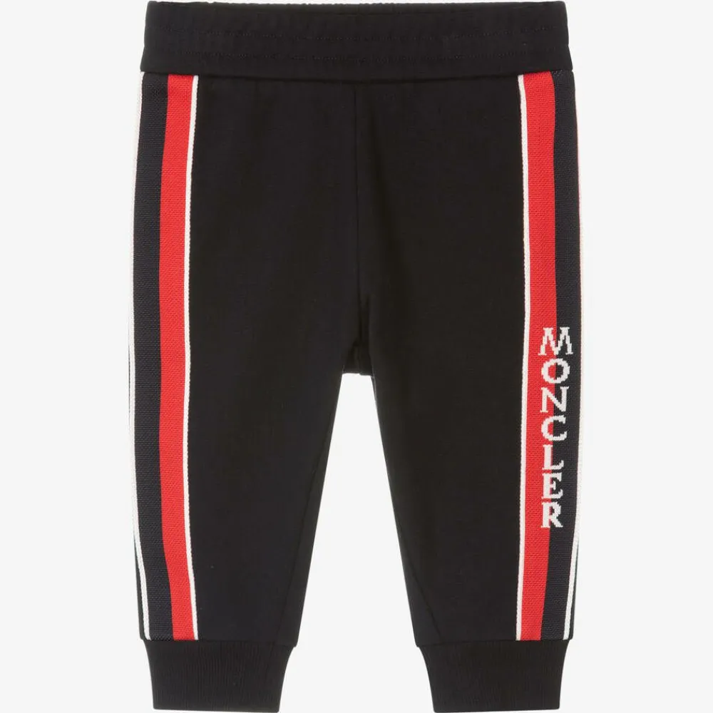 Moncler Enfant Trousers*Boys Navy Blue Cotton Tape Joggers