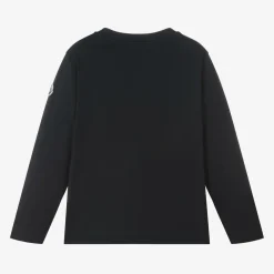 Moncler Enfant Tops*Boys Navy Blue Cotton Top