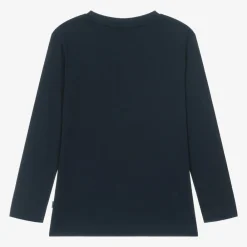 BOSS Tops*Boys Navy Blue Cotton Top