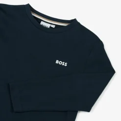 BOSS Tops*Boys Navy Blue Cotton Top