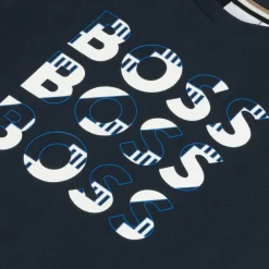 BOSS Tops*Boys Navy Blue Cotton T-Shirt
