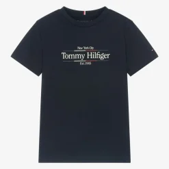 Tommy Hilfiger Tops*Boys Navy Blue Cotton T-Shirt