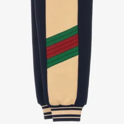 Gucci Trousers*Boys Navy Blue Cotton Web Joggers