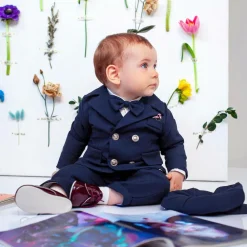 Andreeatex Suits|Suits*Boys Navy Blue Double Breasted Suit