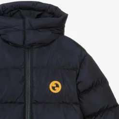 Gucci Coats & Jackets*Boys Navy Blue Down-Fill GG Puffer Coat