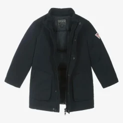 Guess Coats & Jackets*Boys Navy Blue Down-Filled Parka Coat