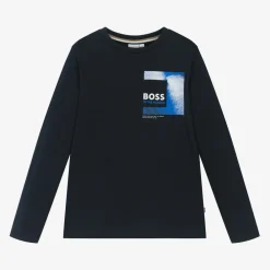 BOSS Tops*Boys Navy Blue Dream Big Cotton Top