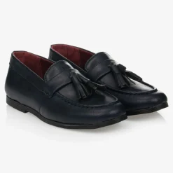 Romano Loafers & Moccasins|Loafers & Moccasins*Boys Navy Blue Faux Leather Loafers