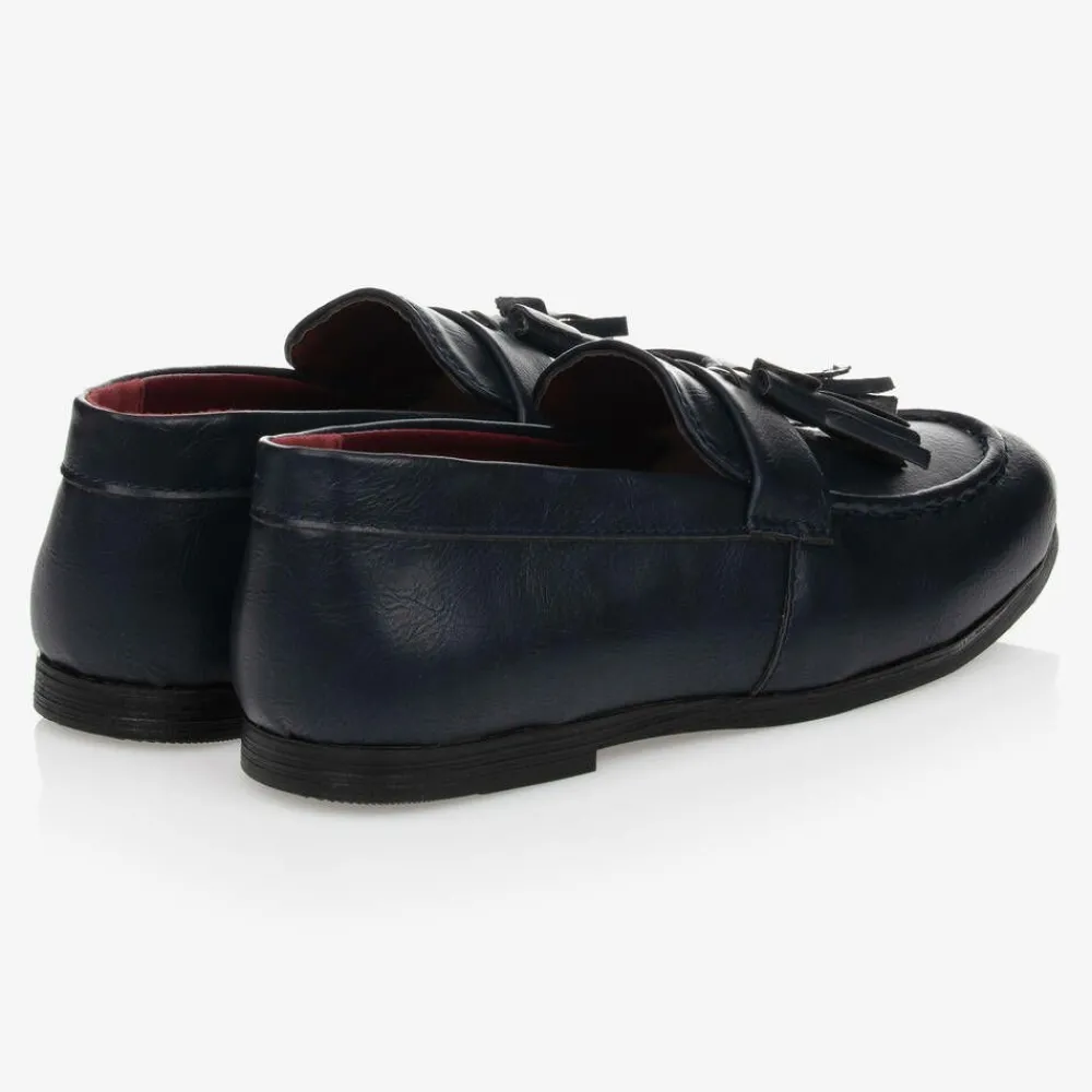 Romano Loafers & Moccasins|Loafers & Moccasins*Boys Navy Blue Faux Leather Loafers