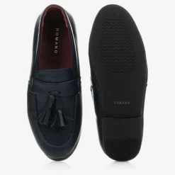 Romano Loafers & Moccasins|Loafers & Moccasins*Boys Navy Blue Faux Leather Loafers