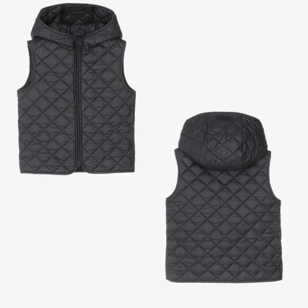 Il Gufo Coats & Jackets*Boys Navy Blue Felted 2-in-1 Coat