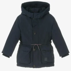 Mayoral Coats & Jackets*Boys Navy Blue Hooded Parka Coat