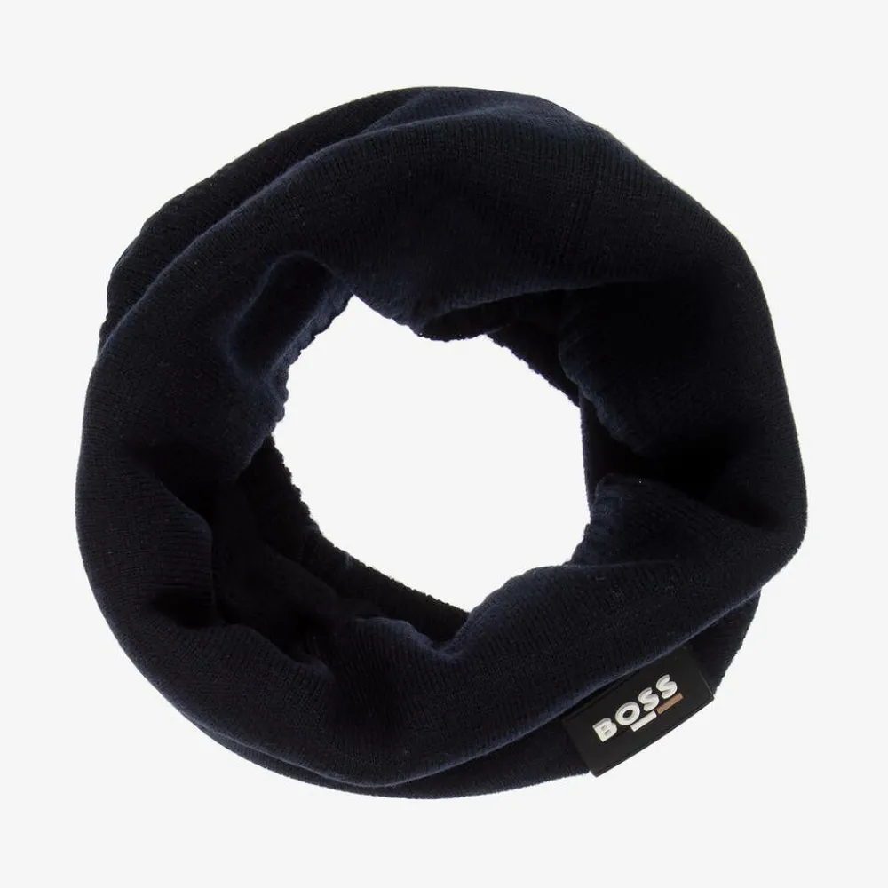 BOSS Scarves*Boys Navy Blue Knitted Snood