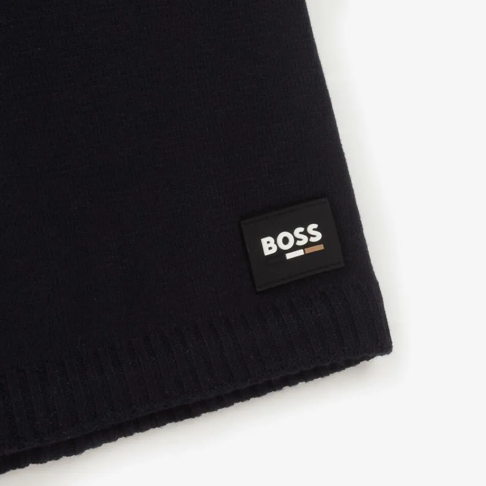 BOSS Scarves*Boys Navy Blue Knitted Snood