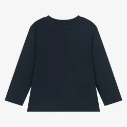 Timberland Tops*Boys Navy Blue Logo Print Top