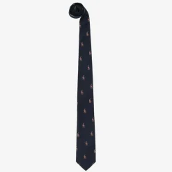 Ralph Lauren Clothing Accessories*Boys Navy Blue Pony Logo Silk Tie