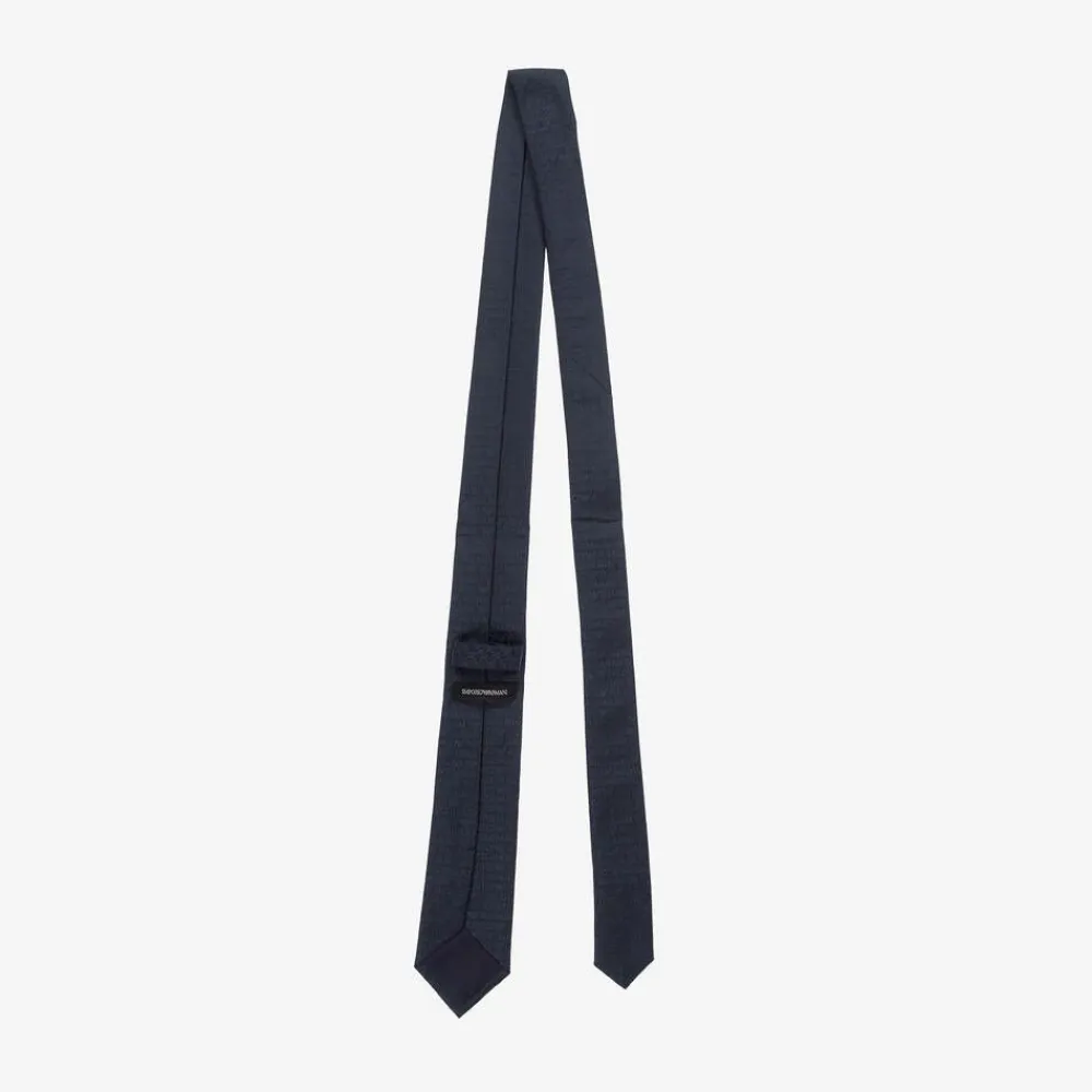 Emporio Armani Clothing Accessories*Boys Navy Blue Silk Jacquard Tie