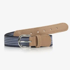 Tutto Piccolo Clothing Accessories*Boys Navy Blue Striped Belt