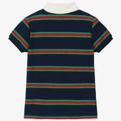Gucci Tops*Boys Navy Blue Striped Web Polo Shirt