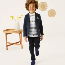 Age of Innocence Traditional Shoes|Loafers & Moccasins*Boys Navy Blue Suede Leather Loafers