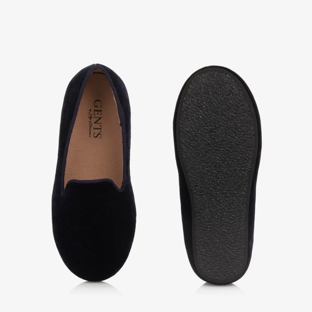Age of Innocence Loafers & Moccasins|Loafers & Moccasins*Boys Navy Blue Velvet Loafers