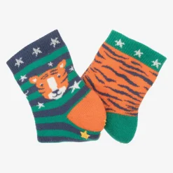 Frugi Socks|Socks*Boys Orange Cotton Slipper Socks (2 Pack)