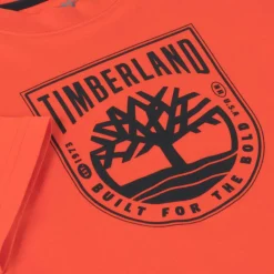 Timberland Tops*Boys Orange Organic Cotton T-Shirt