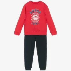 Guess Tracksuits*Boys Red & Blue Cotton Tracksuit