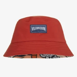 Vilebrequin Hats*Boys Red & Orange Turtle Bucket Hat