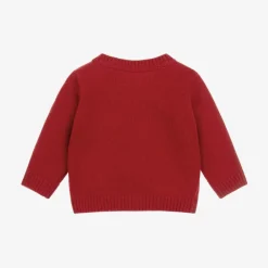 Dr. Kid Tops*Boys Red Cotton & Wool Cardigan