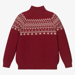 Dr. Kid Tops*Boys Red Cotton & Wool Knit Jumper