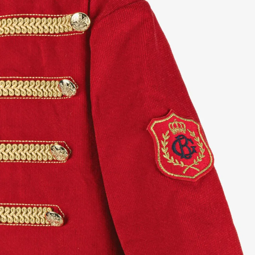 Beatrice amp; George Suits*Boys Red Cotton Military 3 Piece Suit
