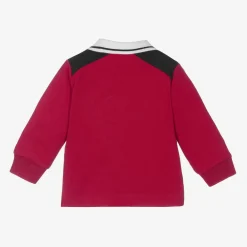 Moncler Enfant Tops*Boys Red Cotton Piqué Polo Top