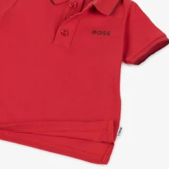 BOSS Tops*Boys Red Cotton Polo Shirt