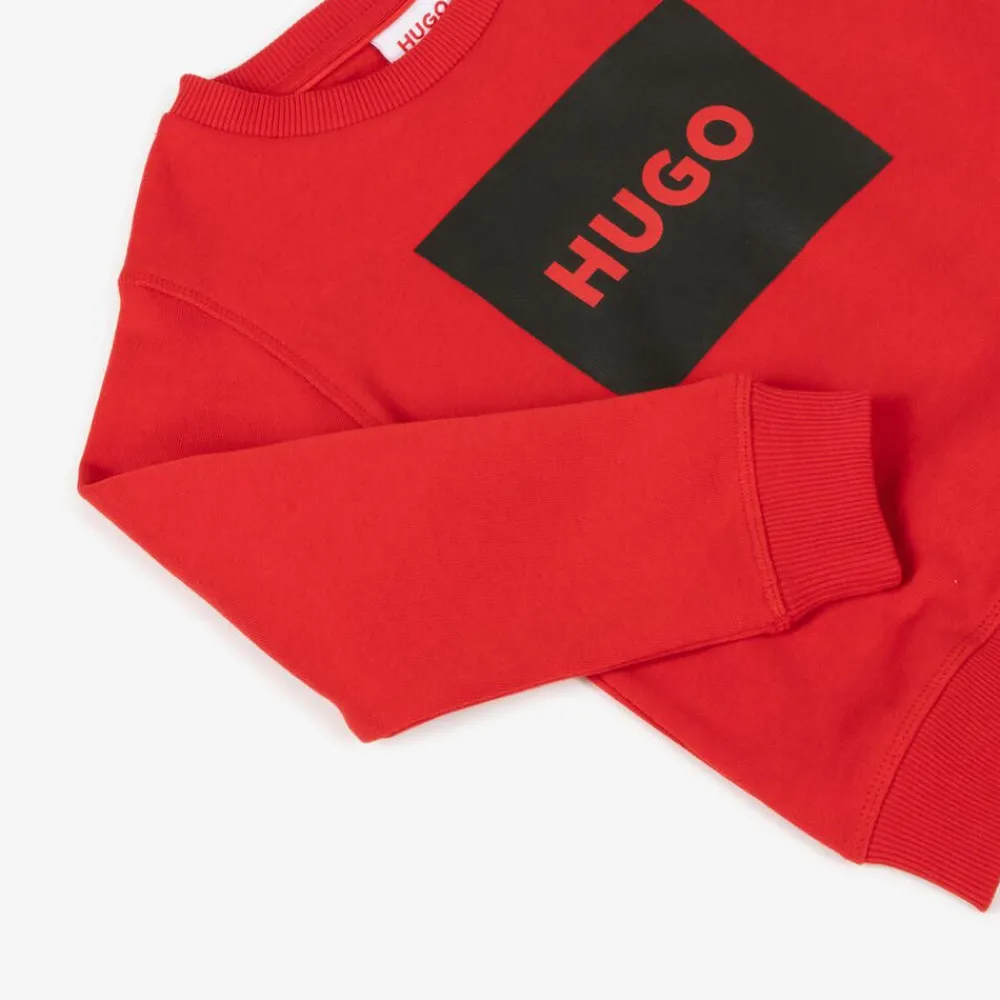 HUGO Tops*Boys Red Cotton Sweatshirt