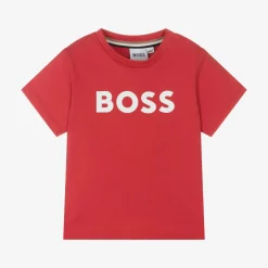 BOSS Tops*Boys Red Cotton T-Shirt