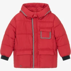 Mayoral Coats & Jackets*Boys Red Hooded Puffer Coat