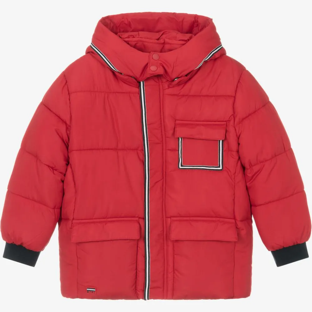 Mayoral Coats & Jackets*Boys Red Hooded Puffer Coat