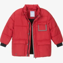 Mayoral Coats & Jackets*Boys Red Hooded Puffer Coat
