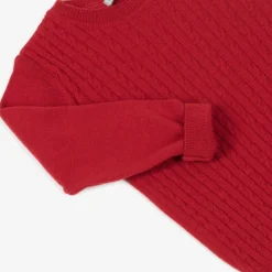 Dr. Kid Tops*Boys Red Knitted Cotton & Wool Sweater