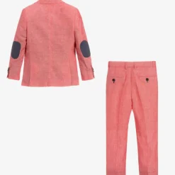 Romano Suits*Boys Red Linen Suit