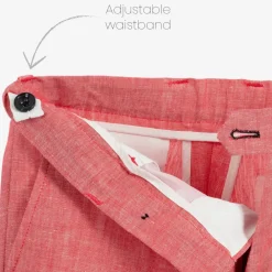 Romano Suits*Boys Red Linen Suit