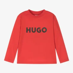 HUGO Tops*Boys Red Organic Cotton Top
