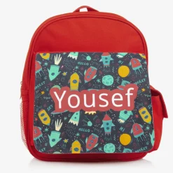 Treat Republic Bags*Boys Red Personalised Rocket Backpack (30cm)