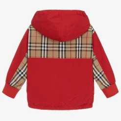 Burberry Coats & Jackets*Boys Red Quarter-Zip Vintage Check Jacket