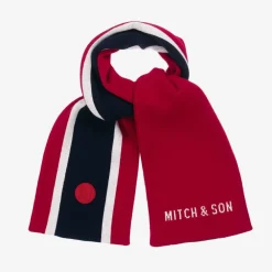Mitch amp; Son Scarves*Boys Red Striped Reversible Scarf (119cm)